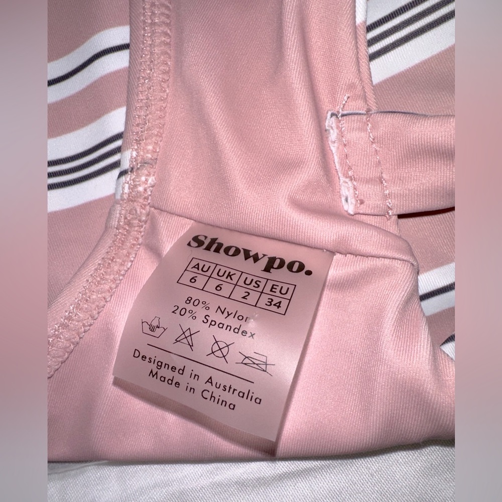 Showpo Milos One Piece in Blush Stripe Size 2 XS - Picture 4 of 4